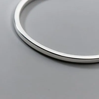 Vòng Tay Bạc đặc Nữ Trơn Dạng Cuff Liliana LILI 130472 5