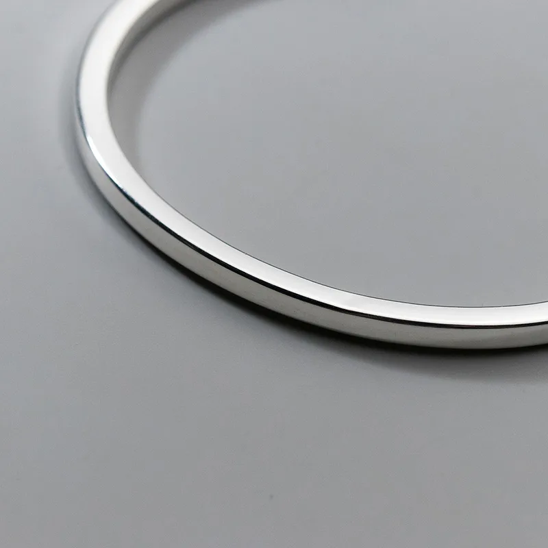 Vòng Tay Bạc đặc Nữ Trơn Dạng Cuff Liliana LILI 130472 5