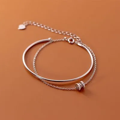 Vòng Tay Bạc Nữ đính đá CZ 2 Tầng Everly LILI 130282 2