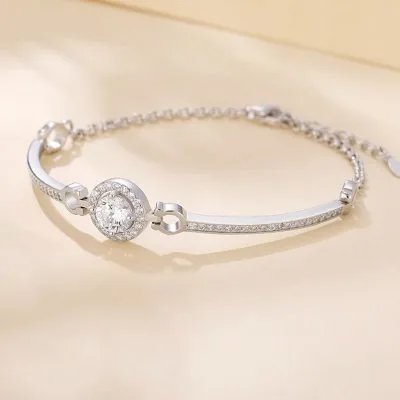 Vòng Tay Bạc Nữ đính đá CZ Melody LILI 130613 8