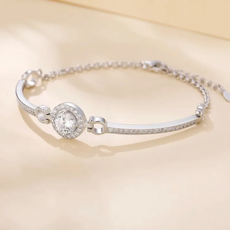 Vòng Tay Bạc Nữ đính đá CZ Melody LILI 130613 8