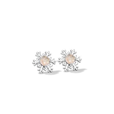 Bông Tai Bạc Nữ đính đá CZ Hình Bông Tuyết Harlow LILI 159991 3