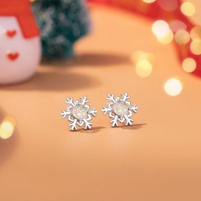 Bông Tai Bạc Nữ đính đá CZ Hình Bông Tuyết Harlow LILI 159991 4