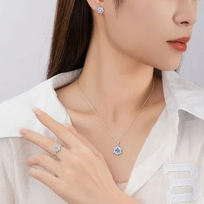 Bông Tai Bạc Nữ đính đá CZ Ngôi Sao 5 Cánh Lilith LILI 160008 2
