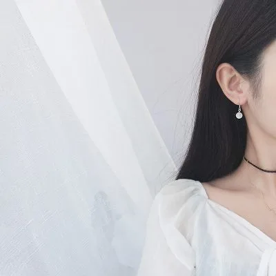 Bông Tai Bạc Nữ đính đá Mắt Mèo Tự Nhiên Tròn Rosie LILI 160646 2