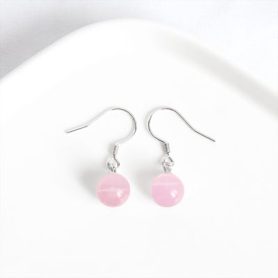 Bông Tai Bạc Nữ đính đá Mắt Mèo Tự Nhiên Tròn Rosie LILI 160646 3