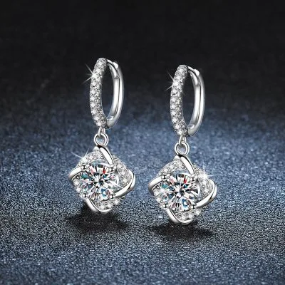 Bông Tai Bạc Nữ đính Kim Cương Moissanite Nicole LILI 160534 1