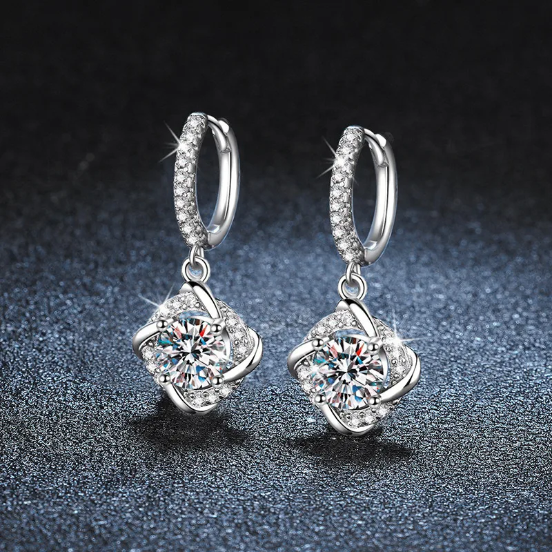 Bông Tai Bạc Nữ đính Kim Cương Moissanite Nicole LILI 160534 1