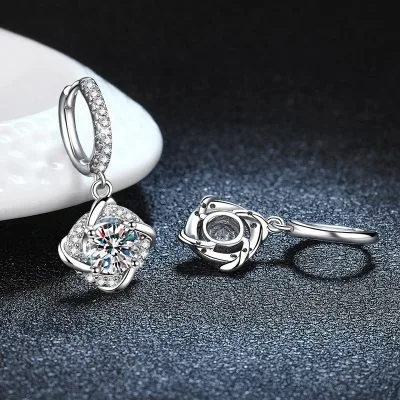 Bông Tai Bạc Nữ đính Kim Cương Moissanite Nicole LILI 160534 3