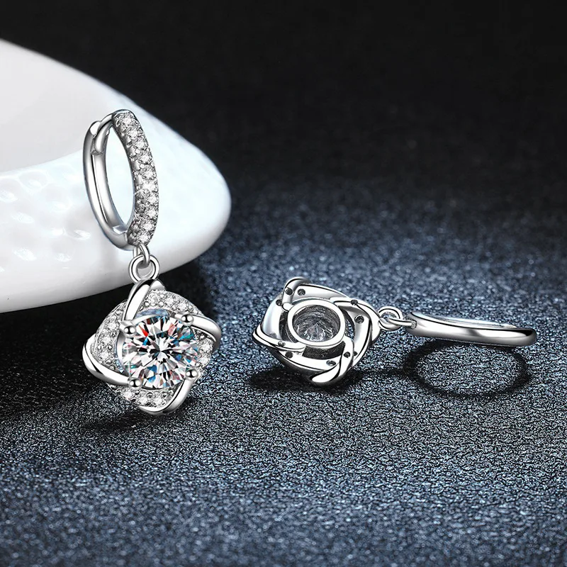 Bông Tai Bạc Nữ đính Kim Cương Moissanite Nicole LILI 160534 3