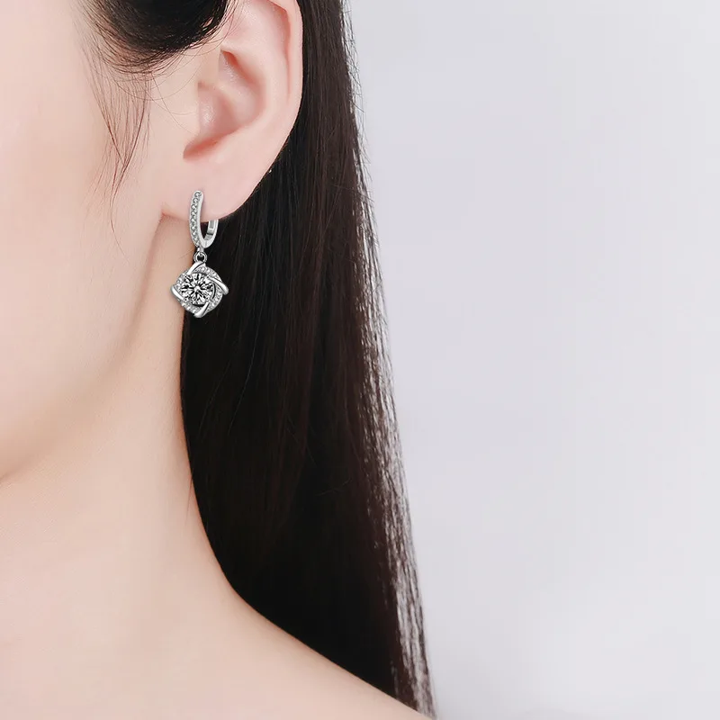 Bông Tai Bạc Nữ đính Kim Cương Moissanite Nicole LILI 160534 4