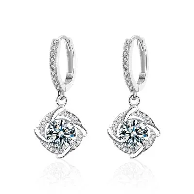 Bông Tai Bạc Nữ đính Kim Cương Moissanite Nicole LILI 160534 5