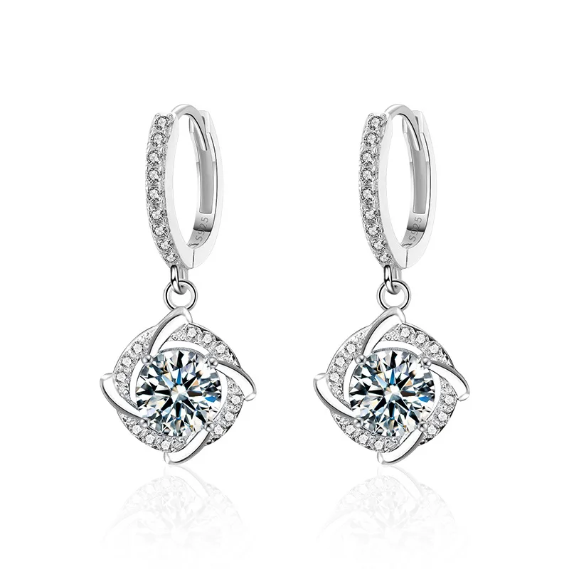 Bông Tai Bạc Nữ đính Kim Cương Moissanite Nicole LILI 160534 5