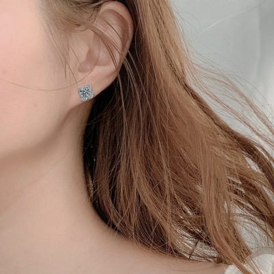 Bông Tai Bạc Nữ đính Kim Cương Moissanite Cỏ 4 Lá Journey LILI 160566 4