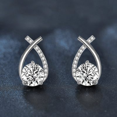 Bông Tai Bạc Nữ đính Kim Cương Moissanite Giọt Nước Tessa LILI 160512 1
