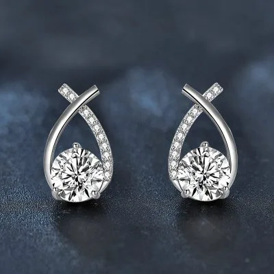 Bông Tai Bạc Nữ đính Kim Cương Moissanite Giọt Nước Tessa LILI 160512 1