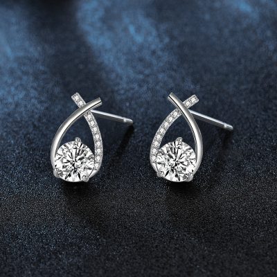 Bông Tai Bạc Nữ đính Kim Cương Moissanite Giọt Nước Tessa LILI 160512 2