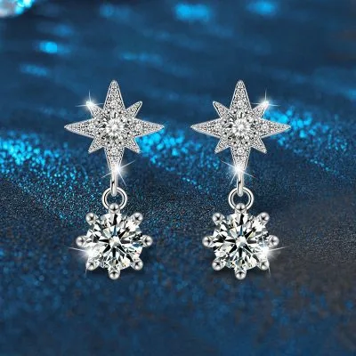 Bông Tai Bạc Nữ đính Kim Cương Moissanite Hình ánh Sao Esme LILI 160541 1