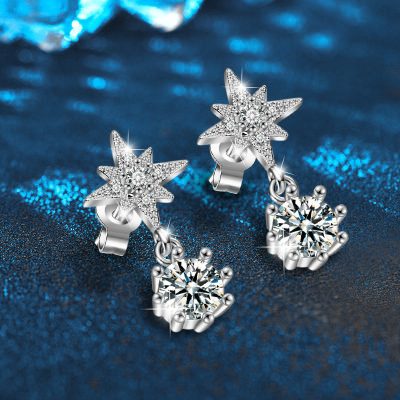 Bông Tai Bạc Nữ đính Kim Cương Moissanite Hình ánh Sao Esme LILI 160541 2