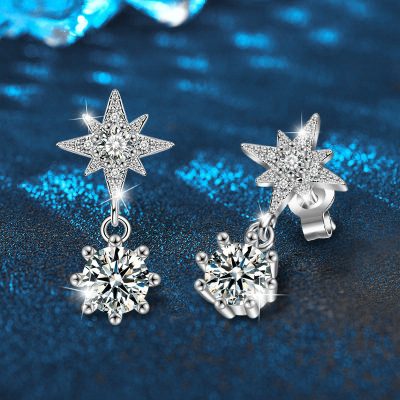 Bông Tai Bạc Nữ đính Kim Cương Moissanite Hình ánh Sao Esme LILI 160541 3