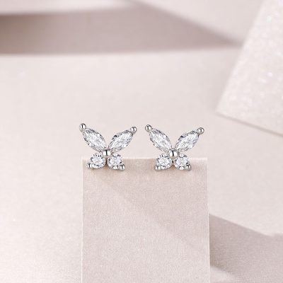 Bông Tai Bạc Nữ đính Kim Cương Moissanite Hồ điệp Elianna LILI 160366 2