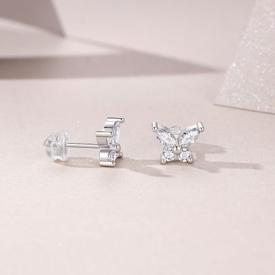 Bông Tai Bạc Nữ đính Kim Cương Moissanite Hồ điệp Elianna LILI 160366 3