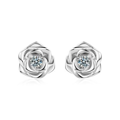 Bông Tai Bạc Nữ đính Kim Cương Moissanite Hoa Hồng Alyssa LILI 160400 5