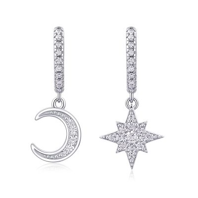 Bông Tai Bạc Nữ đính Kim Cương Moissanite Trăng Và Sao Lucille LILI 160306 1