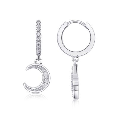 Bông Tai Bạc Nữ đính Kim Cương Moissanite Trăng Và Sao Lucille LILI 160306 3