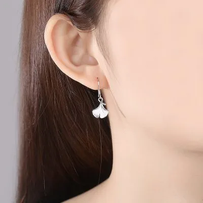 Bông Tai Bạc Nữ Hình Lá Bạch Quả Presley LILI 159955 2