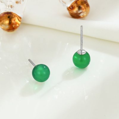 Bông Tai Bạc Nữ Nam đính đá Phong Thủy Tự Nhiên Demi LILI 160609 11