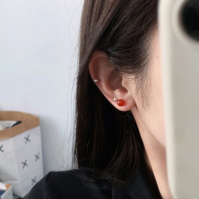 Bông Tai Bạc Nữ Nam đính đá Phong Thủy Tự Nhiên Demi LILI 160609 2