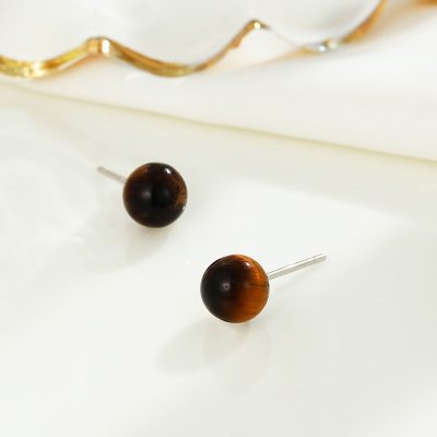 Bông Tai Bạc Nữ Nam đính đá Phong Thủy Tự Nhiên Demi LILI 160609 8