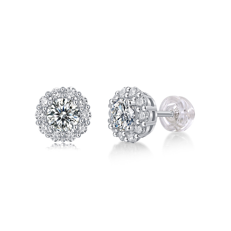 Bông Tai Bạc Nữ Nam đính Kim Cương Moissanite Ariel LILI 160329 1