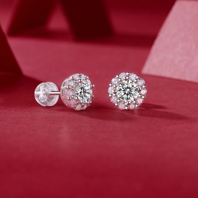 Bông Tai Bạc Nữ Nam đính Kim Cương Moissanite Ariel LILI 160329 2
