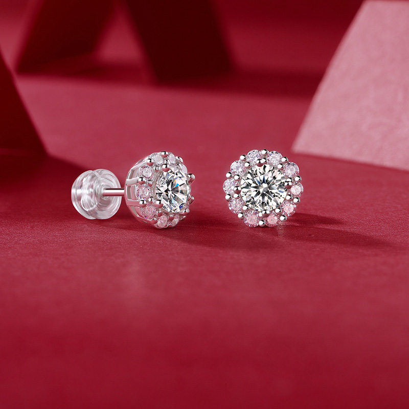 Bông Tai Bạc Nữ Nam đính Kim Cương Moissanite Ariel LILI 160329 2