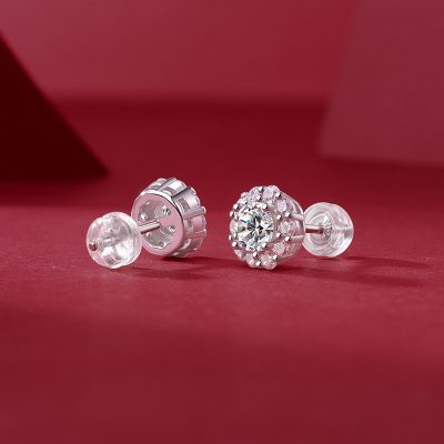 Bông Tai Bạc Nữ Nam đính Kim Cương Moissanite Ariel LILI 160329 3