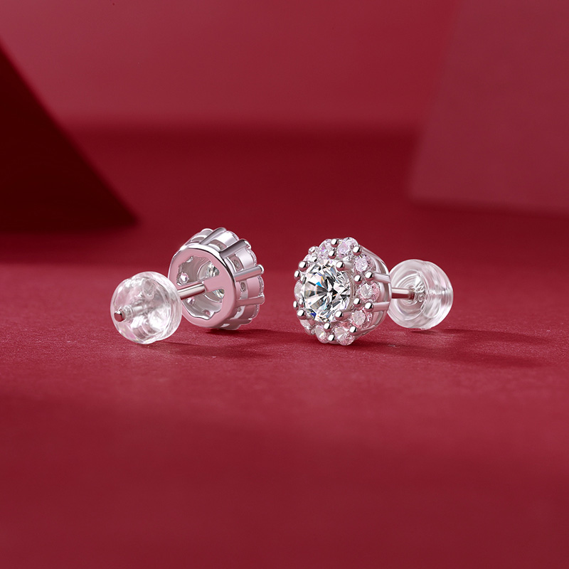 Bông Tai Bạc Nữ Nam đính Kim Cương Moissanite Ariel LILI 160329 3