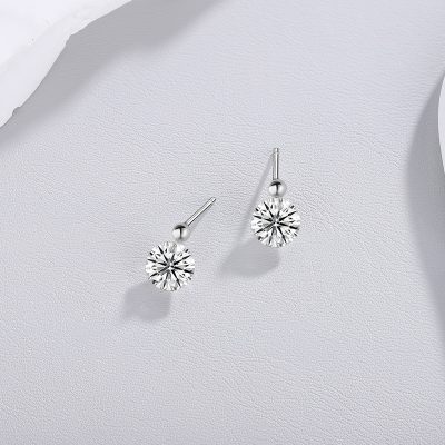Bông Tai Bạc Nữ Nam đính Kim Cương Moissanite Cataleya LILI 160372 2