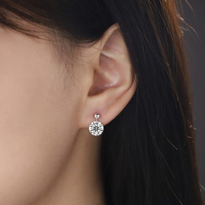 Bông Tai Bạc Nữ Nam đính Kim Cương Moissanite Cataleya LILI 160372 4