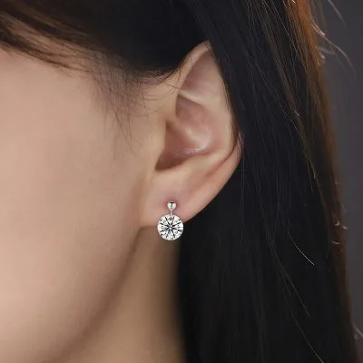 Bông Tai Bạc Nữ Nam đính Kim Cương Moissanite Cataleya LILI 160372 4