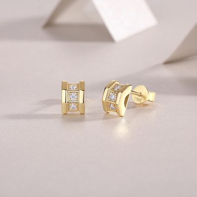 Bông Tai Bạc Nữ Nam đính Kim Cương Moissanite Kali LILI 160358 2