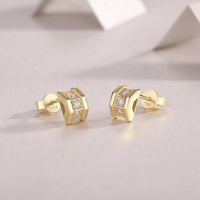 Bông Tai Bạc Nữ Nam đính Kim Cương Moissanite Kali LILI 160358 3