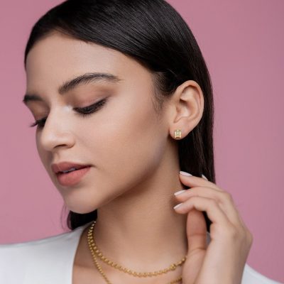 Bông Tai Bạc Nữ Nam đính Kim Cương Moissanite Kali LILI 160358 4