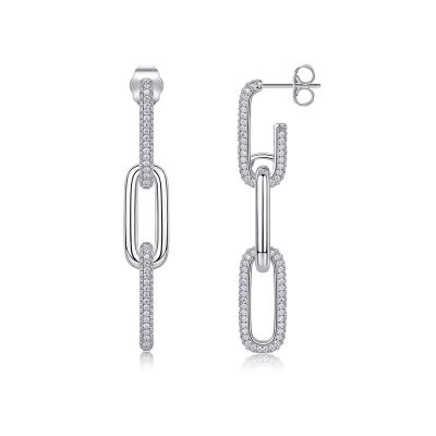 Bông Tai Bạc Nữ Nam đính Kim Cương Moissanite Chuỗi Xích Danna LILI 160378 1