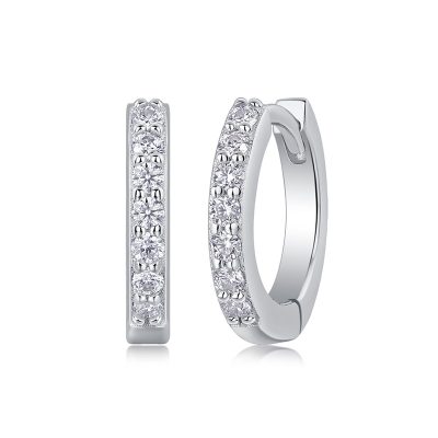 Bông Tai Bạc Nữ Nam đính Kim Cương Moissanite Tròn Dream LILI 160573 1
