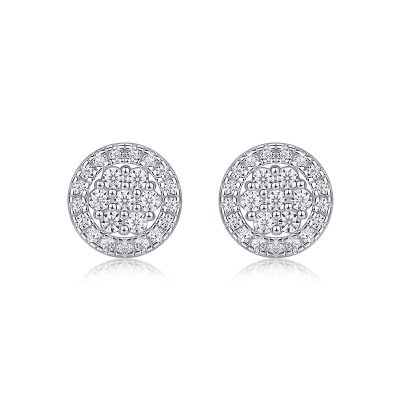 Bông Tai Bạc Nữ Nam đính Kim Cương Moissanite Tròn Shiloh LILI 160320 5