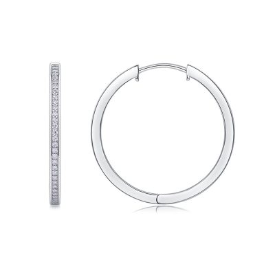 Bông Tai Bạc Nữ Nam đính Kim Cương Moissanite Tròn Cỡ Lớn Aubree LILI 160385 1