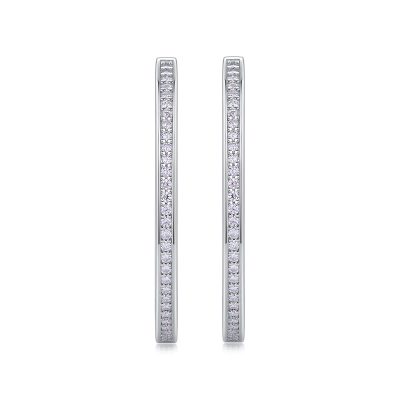 Bông Tai Bạc Nữ Nam đính Kim Cương Moissanite Tròn Cỡ Lớn Aubree LILI 160385 4