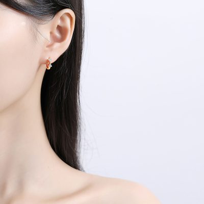 Bông Tai Bạc Nữ Tròn đính đá CZ Hình Chiếc Nơ Finley LILI 160263 4